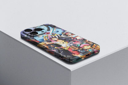 Luffy & Straw Hat Crew In Pirate Suit | One Piece 3D Printed Anime Phone Case
