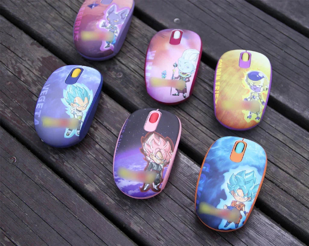 Souris sans fil 2,4 G Son Goku/Frieza/Whis/Beerus pour jeux de bureau