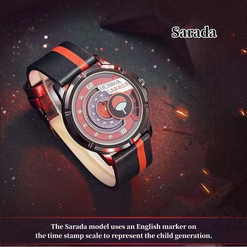Montre Boruto/Sasuke/Sarada Montre étanche à trois degrés Montre Sharingan