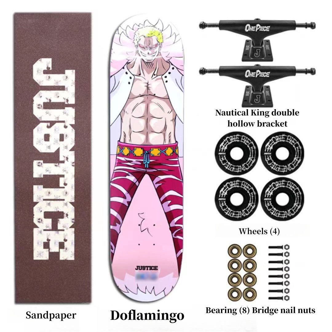 Skateboard professionnel Luffy/Zoro à motif fin (Taille: 80CM×20CM)