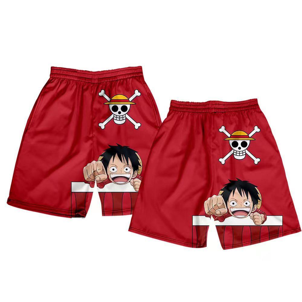 Shorts d'été Luffy/Zoro/Sanji/Chopper Pantalon imprimé texte exquis