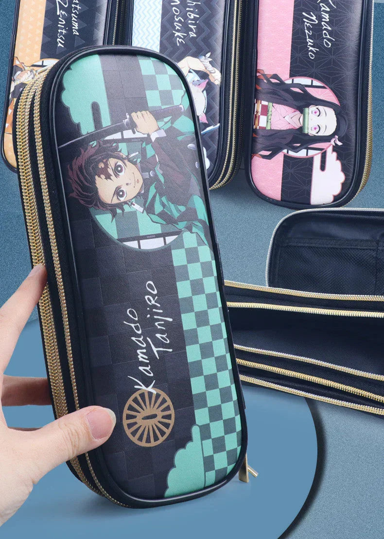 Trousse à stylo Kamado Tanjirou, nouveauté 2022, grande capacité 3 couches, EVA étanche