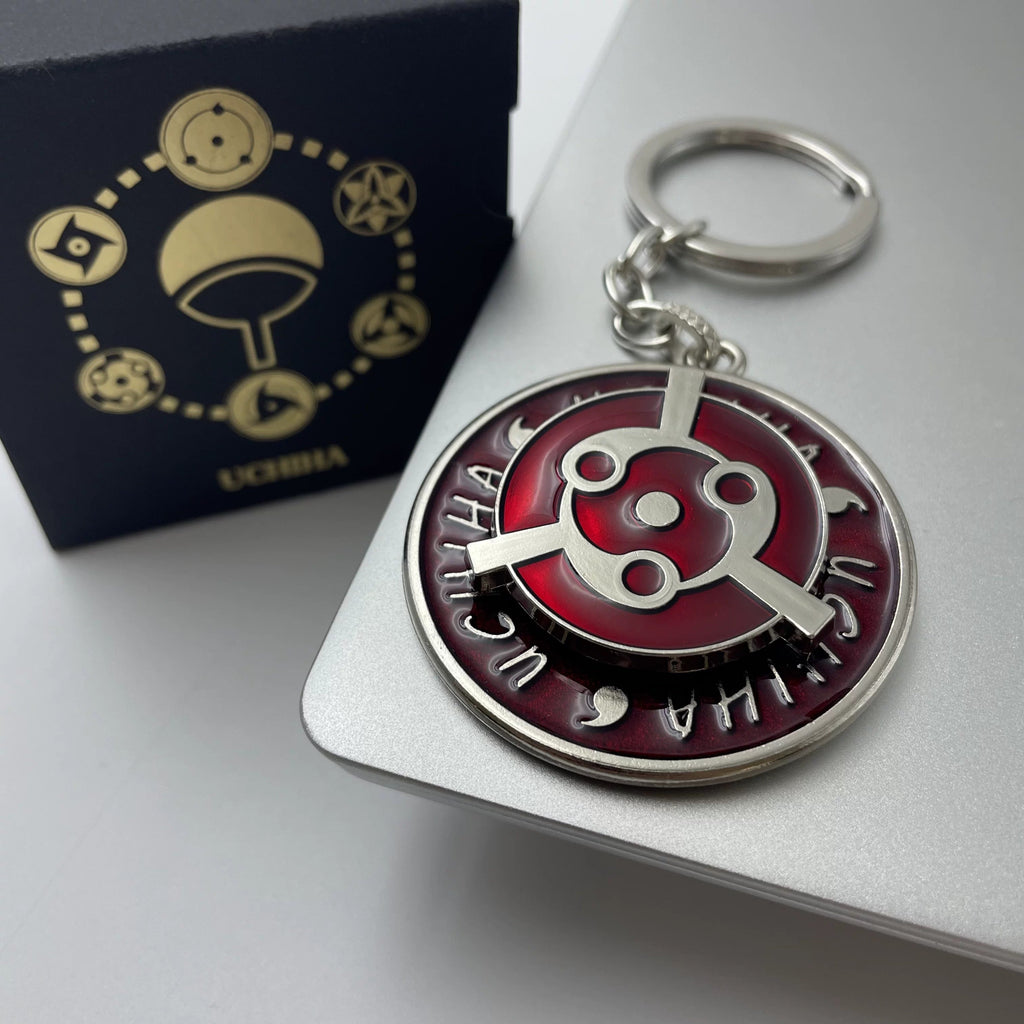 Porte-clés rotatif Sharingan Naruto - Jouet Fidget Spinner Uchiha Anime