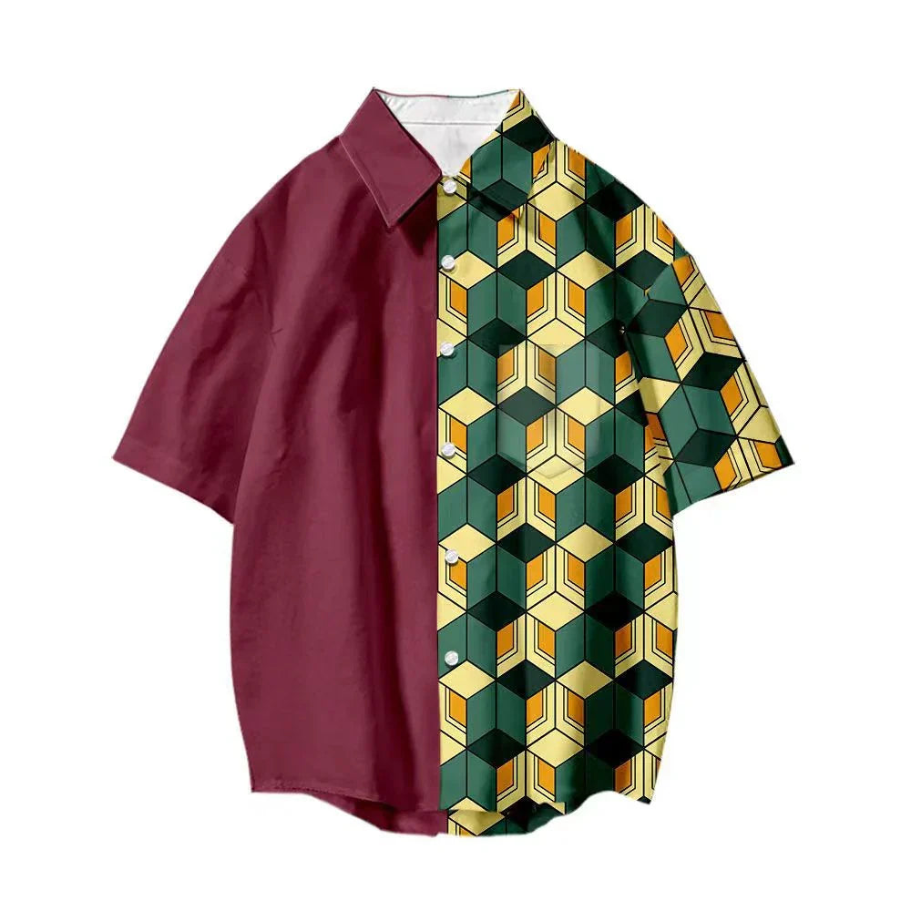 T-shirt Tanjirou/Nezuko, nouveauté été, coupe ample, chemise COS imprimée, tendance jeune décontractée, polyvalente