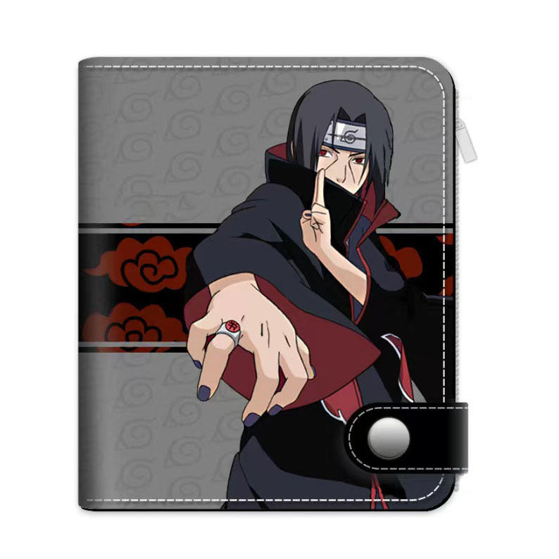 Portefeuille en cuir exquis Sasuke/Itachi/Kakashi avec design grande capacité et excellente qualité