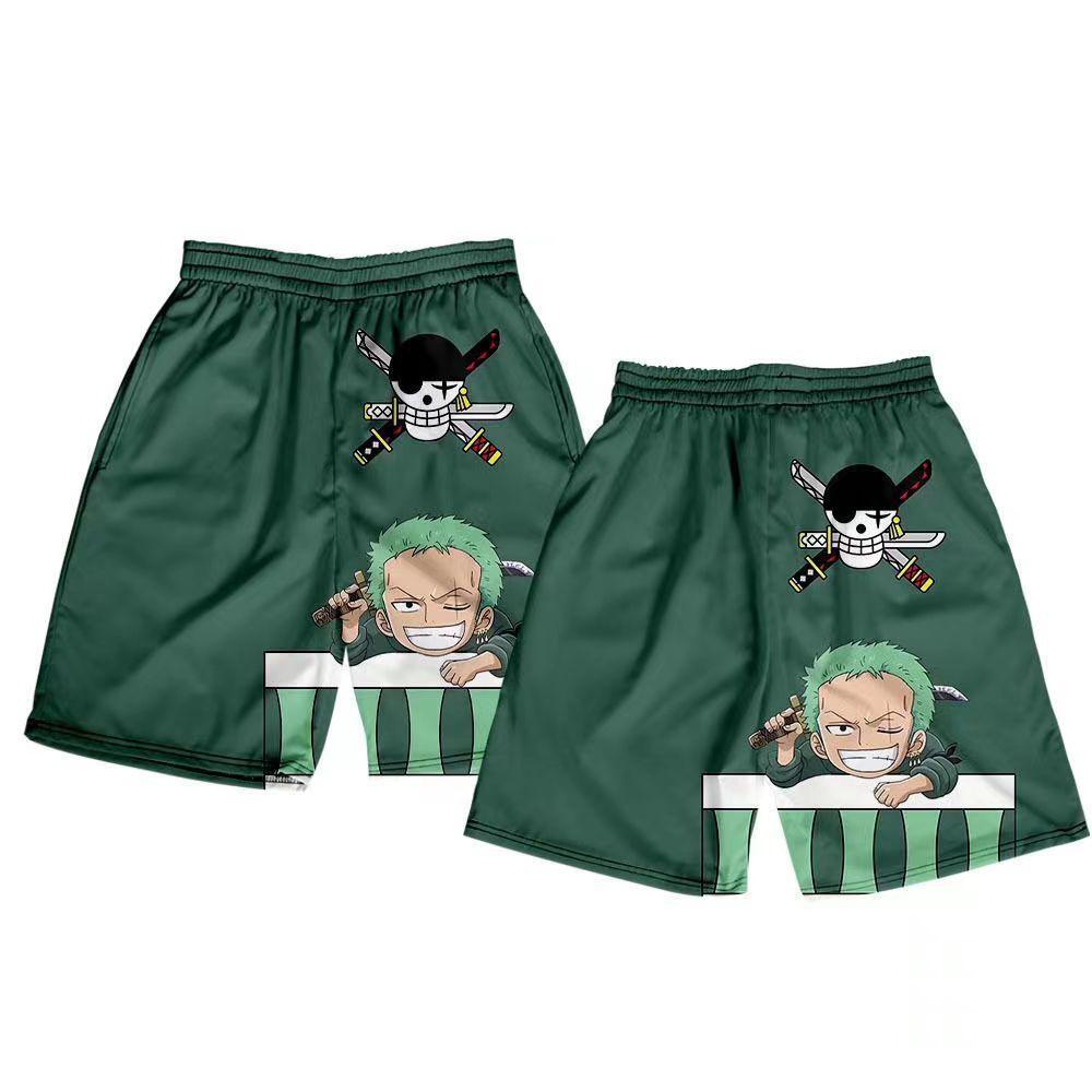 Shorts d'été Luffy/Zoro/Sanji/Chopper Pantalon imprimé texte exquis