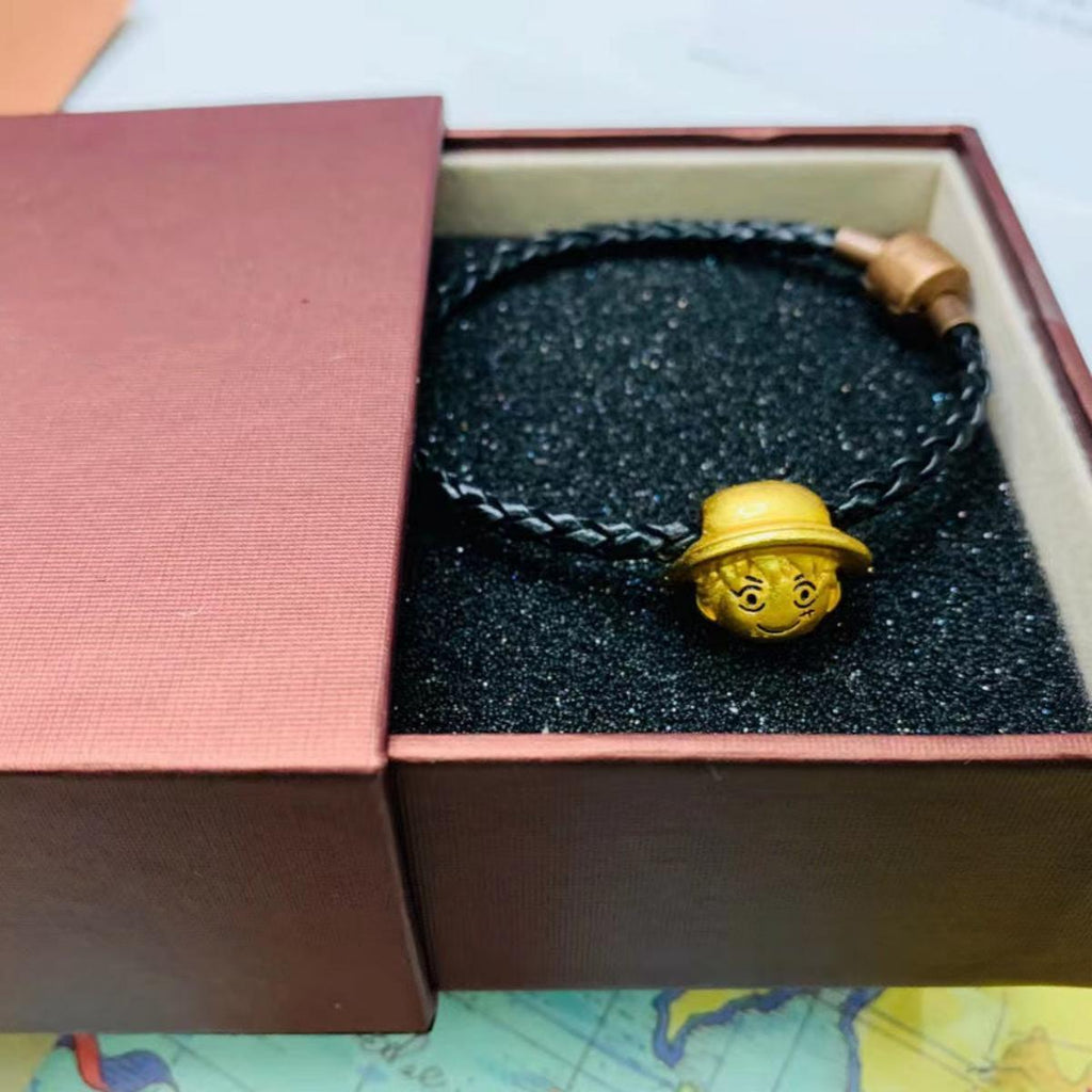 Bracelet de perles Luffy en or, cadeau pour les amoureux de la marine fruitée