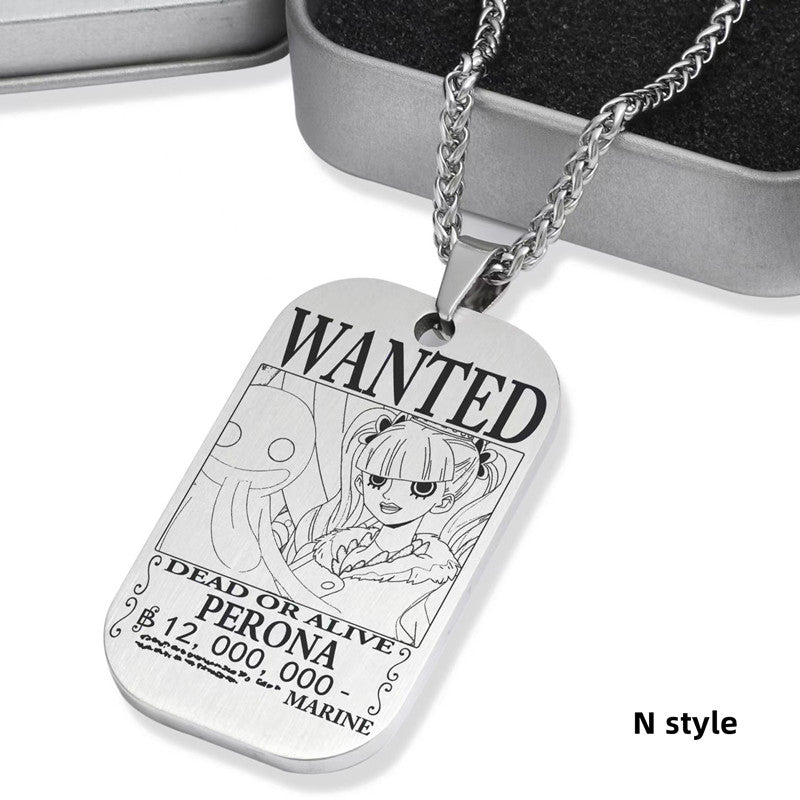 Collier de primes de personnages en titane Luffy/Zoro/Nami/Sanji