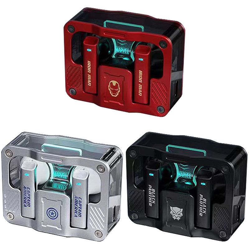 Marvel Iron Man Captain America Wireless Earbuds, Marvel Bluetooth Headphones with Charging Case
