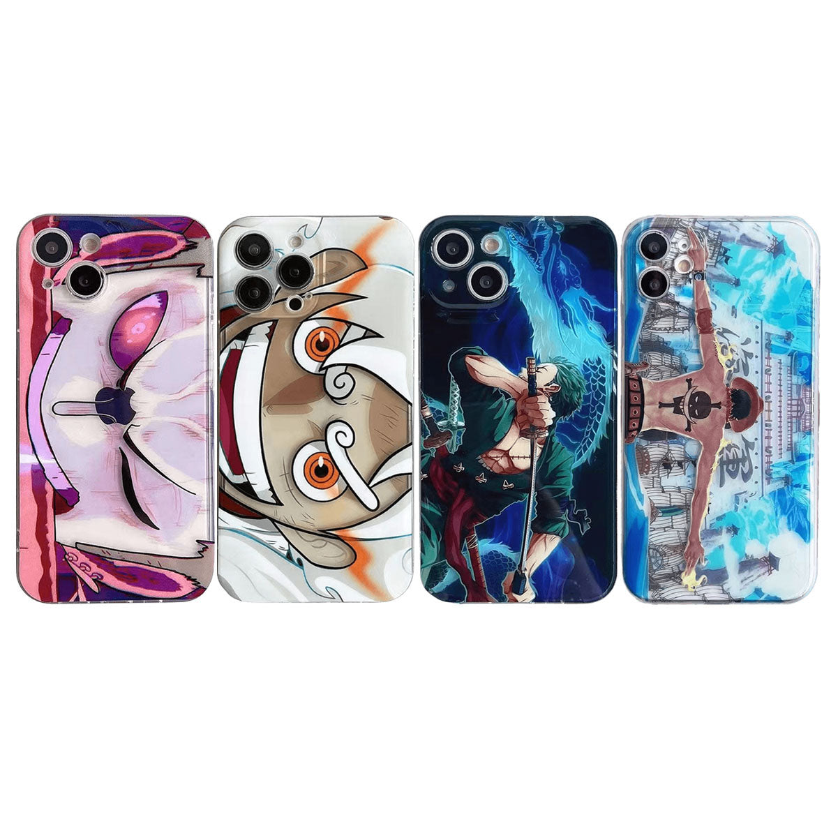 Coque de téléphone Luffy/Zoro en silicone antichoc pour iPhone