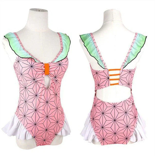 Nezuko/Tanjirou/Zenitsu/Inosuke Cosplay maillot de bain bikini femme sexy