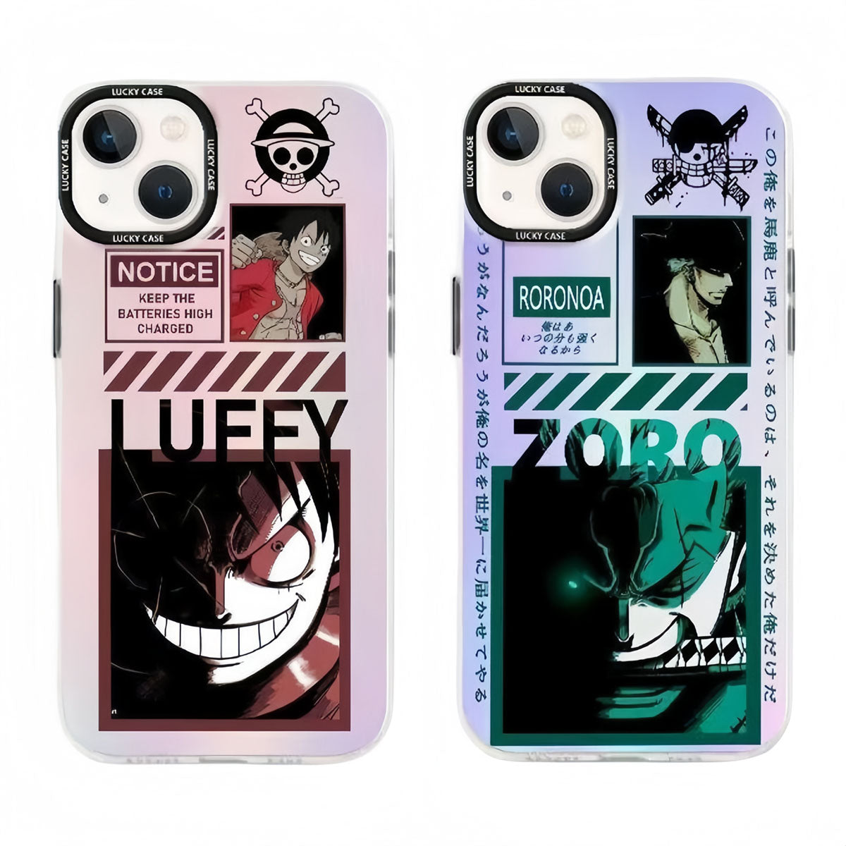 Coque de téléphone Luffy/Zoro/Shanks en silicone antichoc pour iPhone