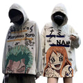 Zoro/Nami modélisation de personnages beau cool dessin animé couple sweat à capuche