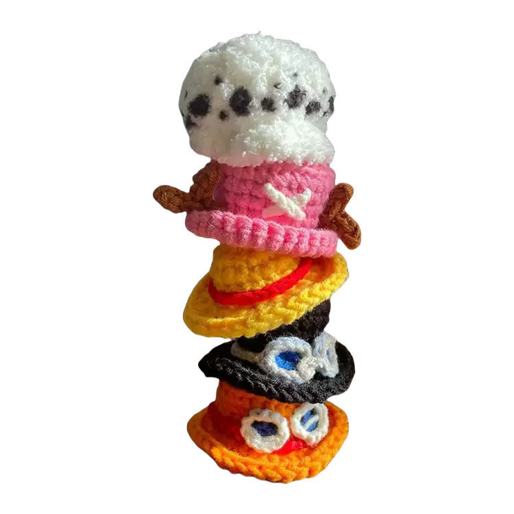 Thème Luffy/Ace/Sabo/Chopper Bonnets tricotés main DIY - Création manuelle de chapeaux de Pirate exclusifs
