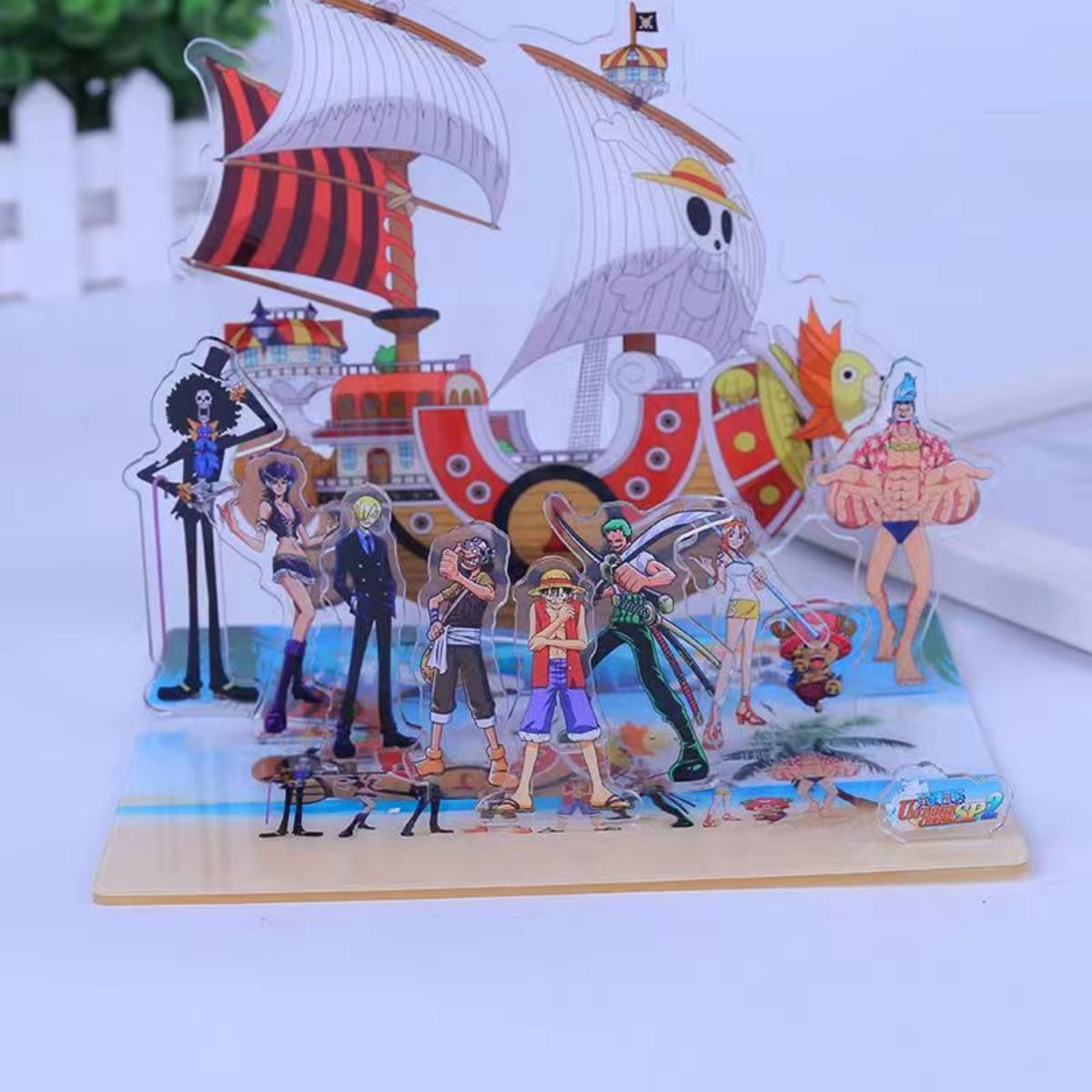 Décoration figurine acrylique sur socle Luffy, les pirates au chapeau de paille
