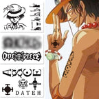 Autocollants de tatouage unisexe Ace/Law imperméables