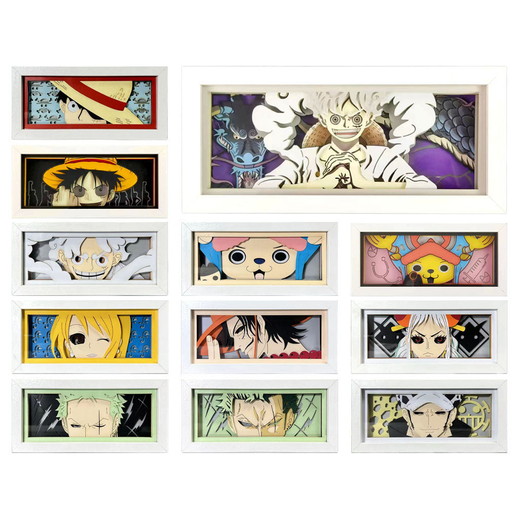 Décoration de cadre photo 3D des personnages Luffy/Ace/Zoro