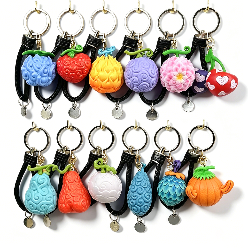 Porte-clés One Piece Luffy Fruit du Démon, Porte-clés Anime Gomu Gomu No Mi