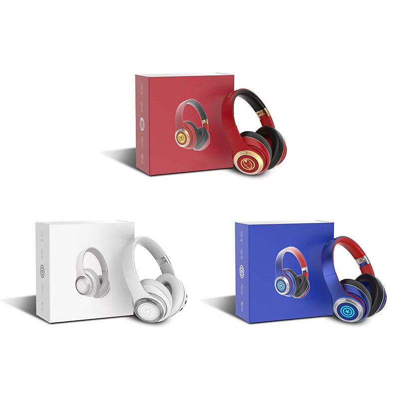 Casque de jeu Marvel Iron Man Captain America, casque supra-auriculaire Bluetooth 5.3 avec lumière RGB