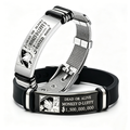 One Piece Luffy Wanted Bounty Bracelet, Monkey D Luffy Anime Stainless Steel Silicone Wristband