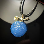 Ensemble collier et pendentif en agate naturelle faits à la main Luffy Fruit du démon