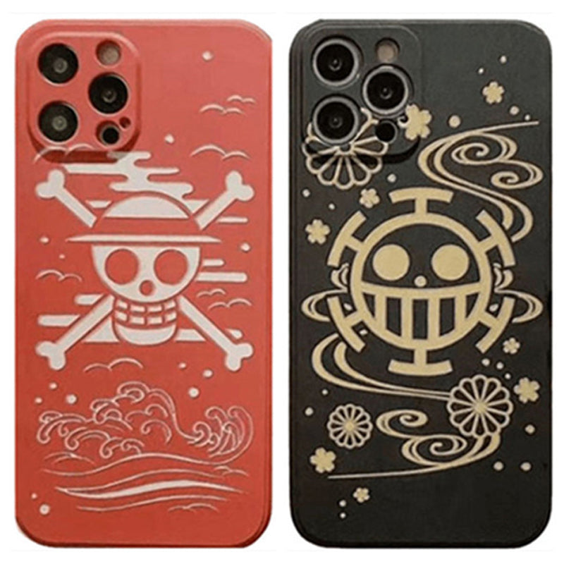 Coque Luffy/Law en silicone antichoc pour iPhone