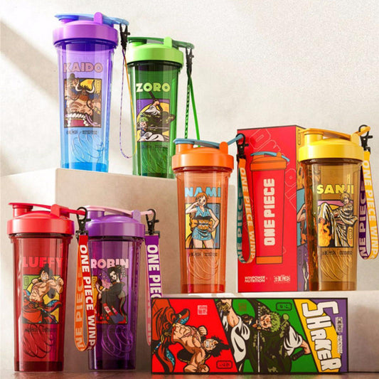 Luffy/Zoro/Sanji Anime Character Shaker Bottle Mystery Protein Mixing Cup Otaku Collectible Gift for Fan Collectors