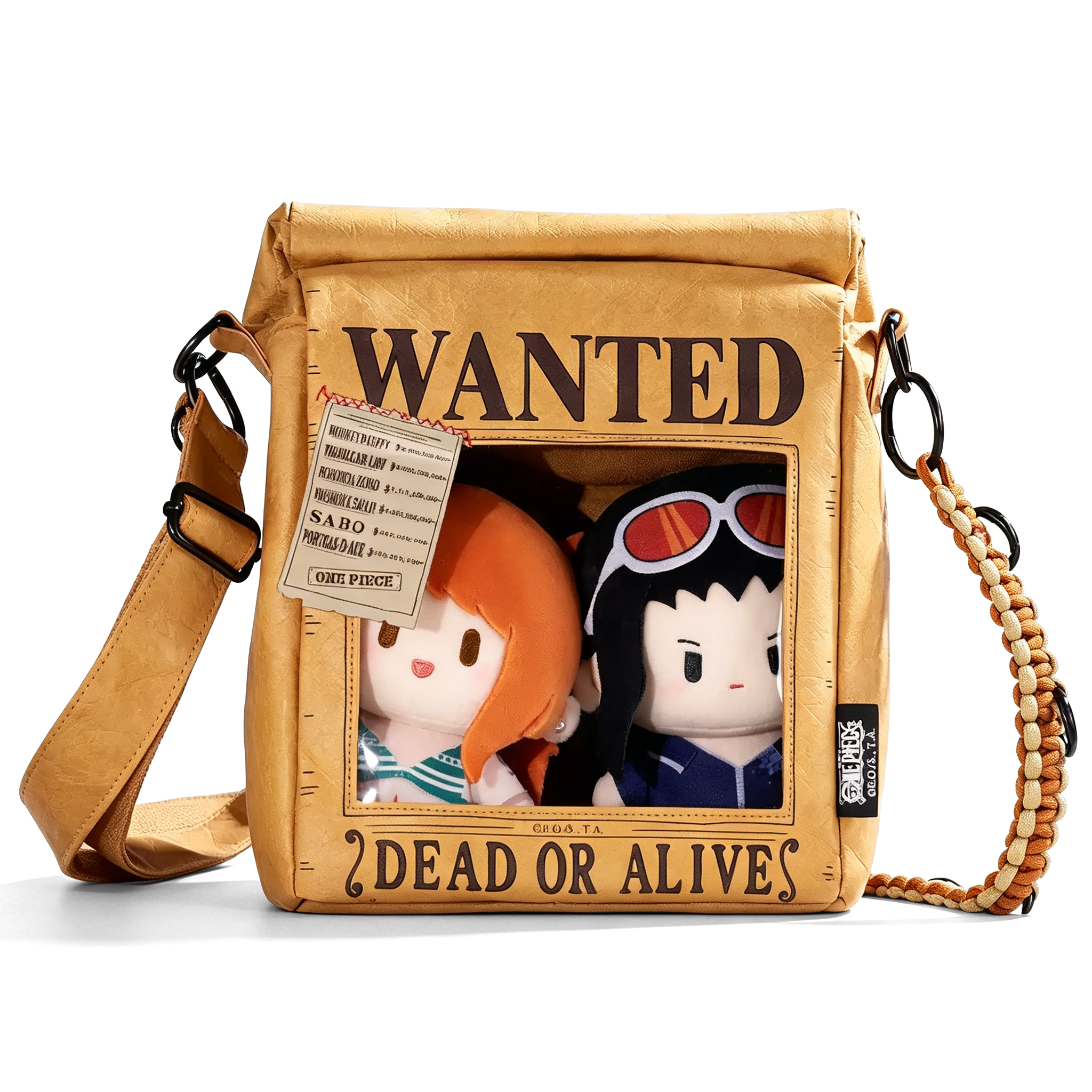 Sac à bandoulière One Piece Luffy Wanted Poster, Sacoche Anime Multi-Poches