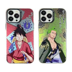 Coque de téléphone Luffy/Zoro en silicone antichoc pour iPhone