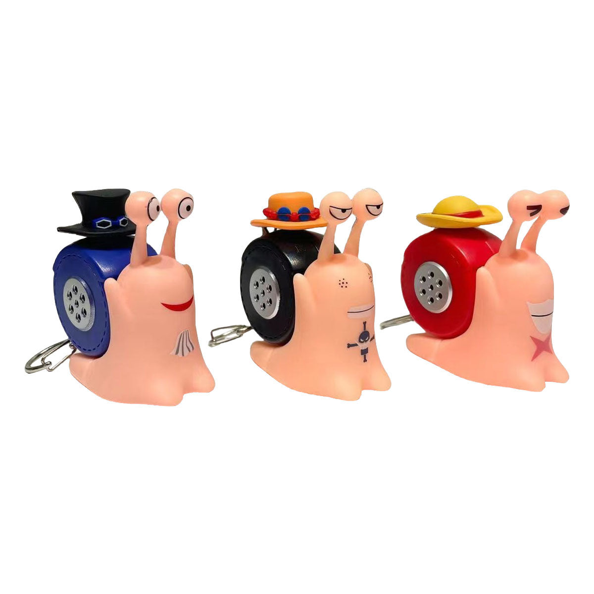 Porte-clés jouet sonore Den Den Mushi Luffy/Ace/Sabo, rétention sonore exclusive, plaisir d'accompagner