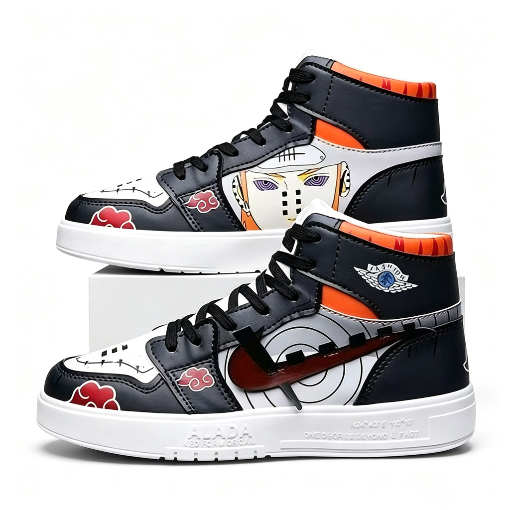Baskets montantes Naruto Pain Yahiko Anime, chaussures streetwear décontractées à motif Akatsuki