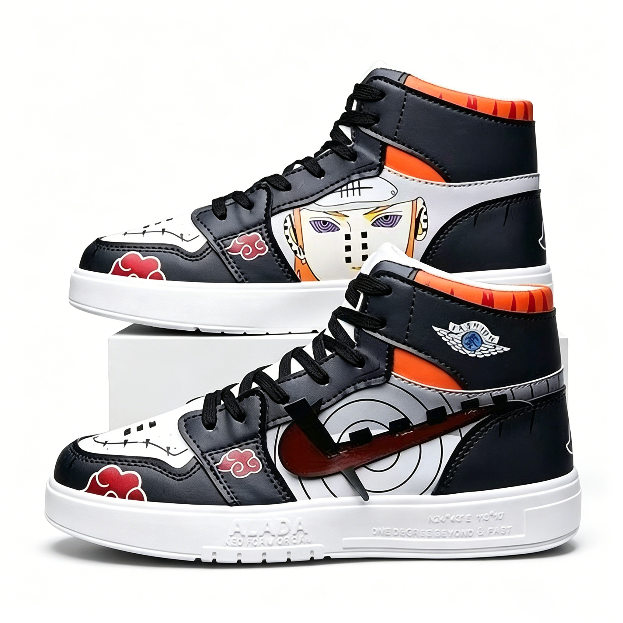 Baskets montantes Naruto Pain Yahiko Anime, chaussures streetwear décontractées à motif Akatsuki