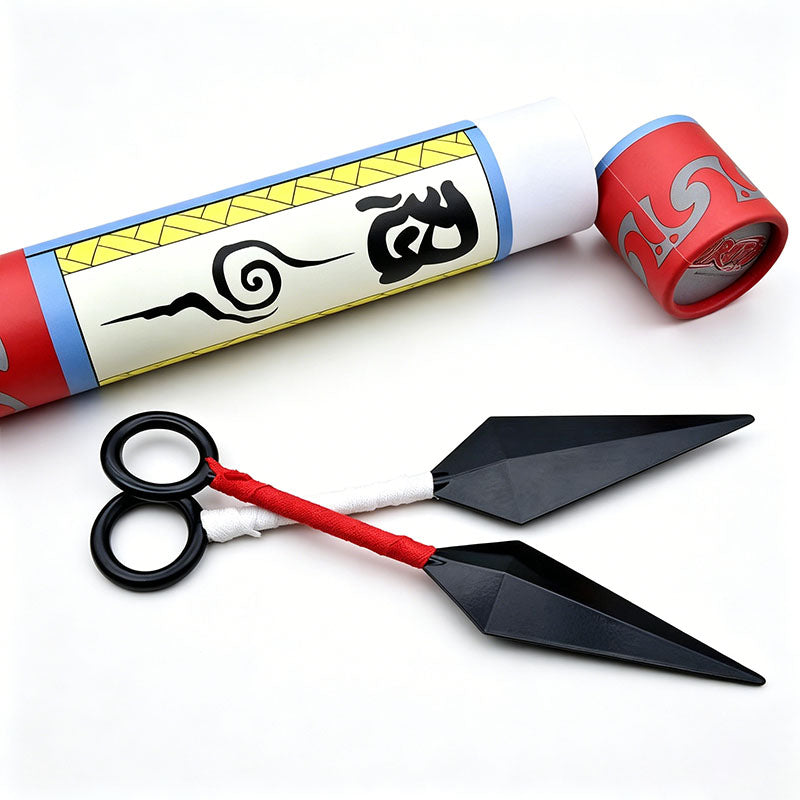 Accessoire de Cosplay Naruto Uzumaki Ninja Kunai, Kunai en métal avec emballage en rouleau