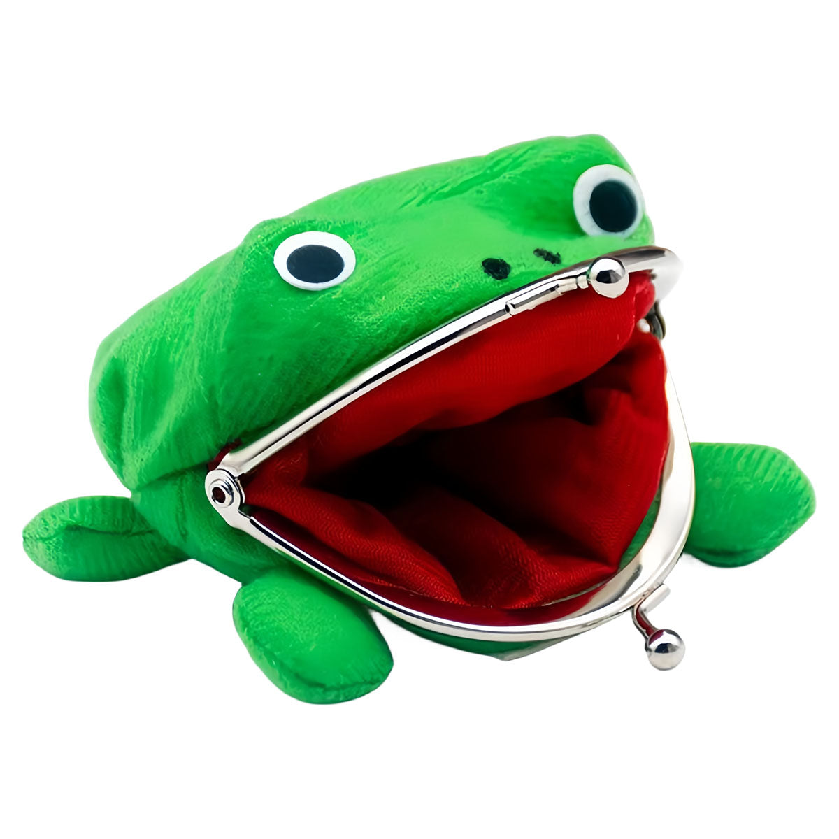 Naruto Frog Coin Purse, Anime Green Frog Plush Kiss‑Lock Mini Wallet