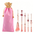 Naruto Gaara Anime Makeup Brush Set, Akatsuki Kunai Sharingan Cosmetic Brushes with Storage Bag