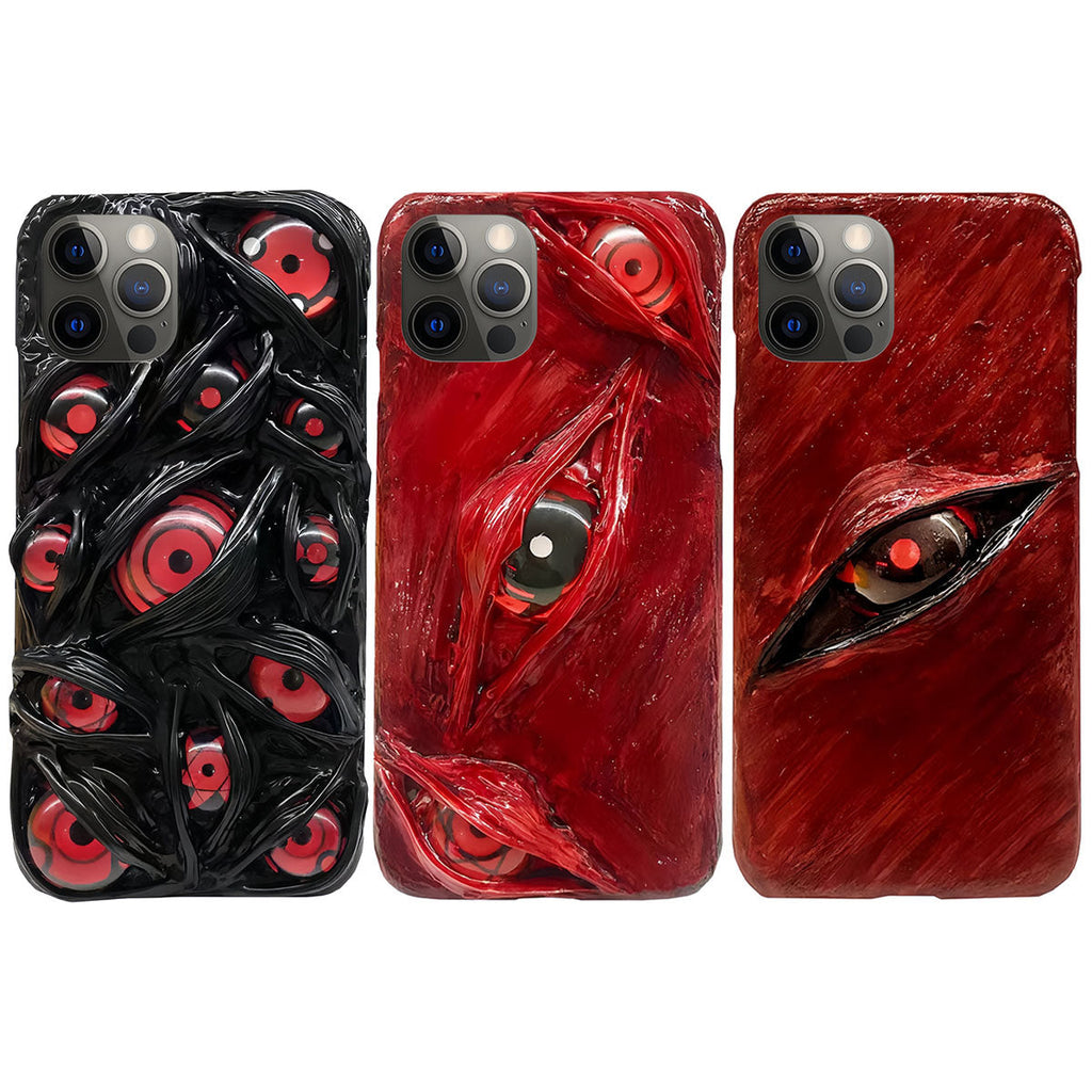 Coque de téléphone faite à la main Sasuke Sharingan - Coque en silicone anti-collision pour iPhone (tendance)