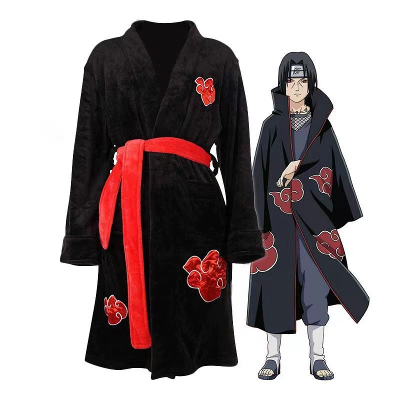Robe de nuit en flanelle de ninja Fire Shadow - Endormez-vous dans une chemise de nuit confortable