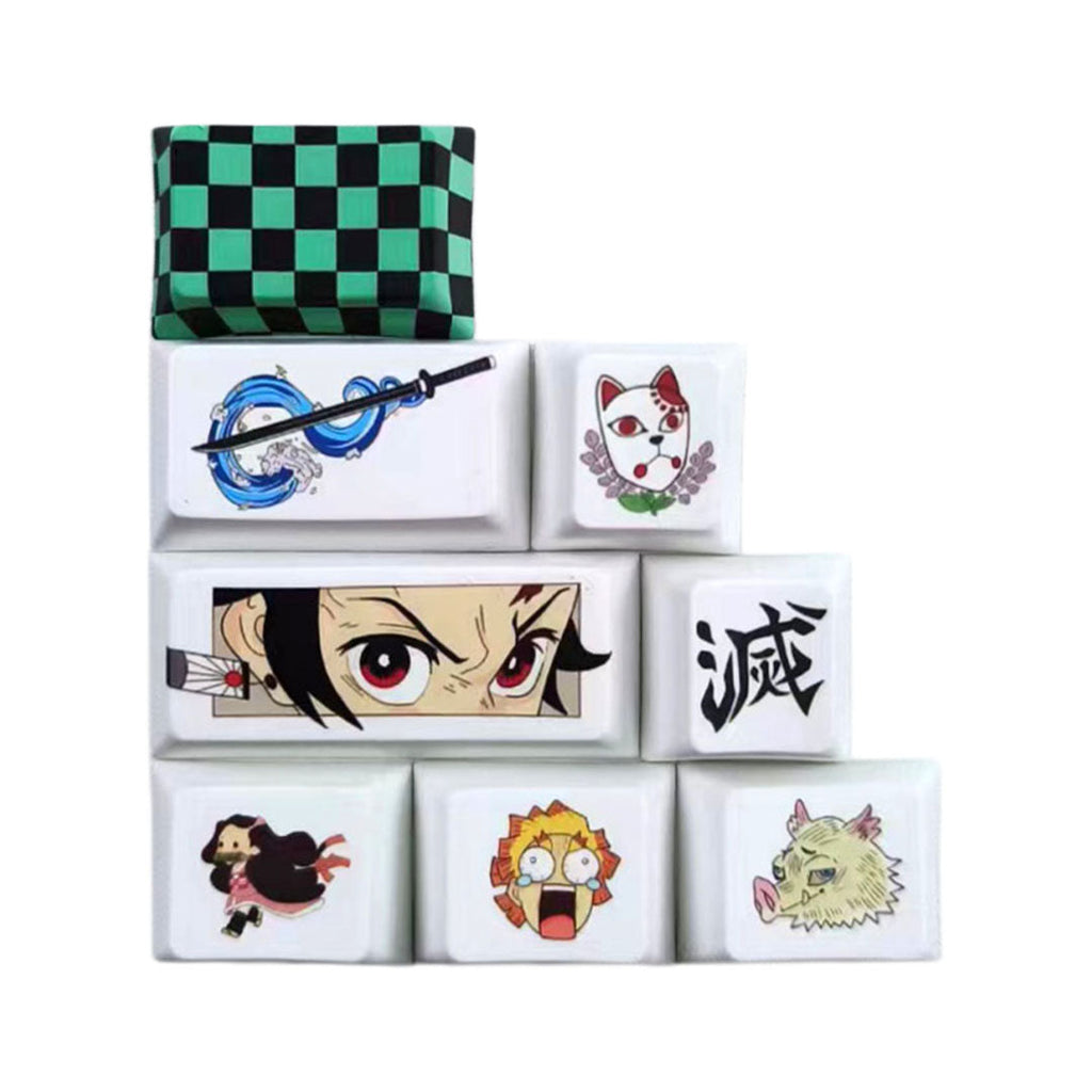 Demon Slayer Custom Keycaps Set - Anime Artisan Keycaps for Mechanical Keyboard