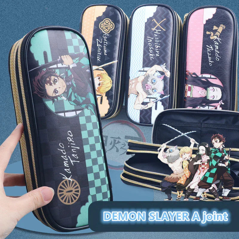 Trousse à stylo Kamado Tanjirou, nouveauté 2022, grande capacité 3 couches, EVA étanche