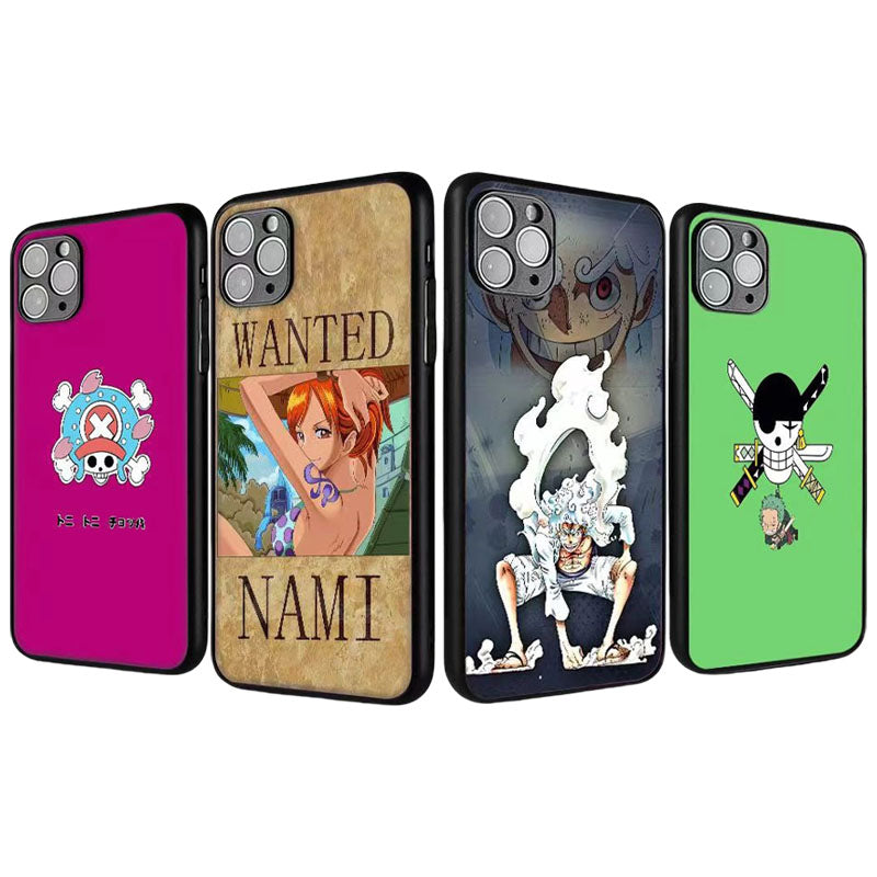 Coque de téléphone Luffy/Zoro/Ace 3D antichoc en silicone pour iPhone