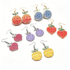 Boucles d'oreilles pendantes en émail One Piece Fruit du Démon Pyro-Fruit de Ace