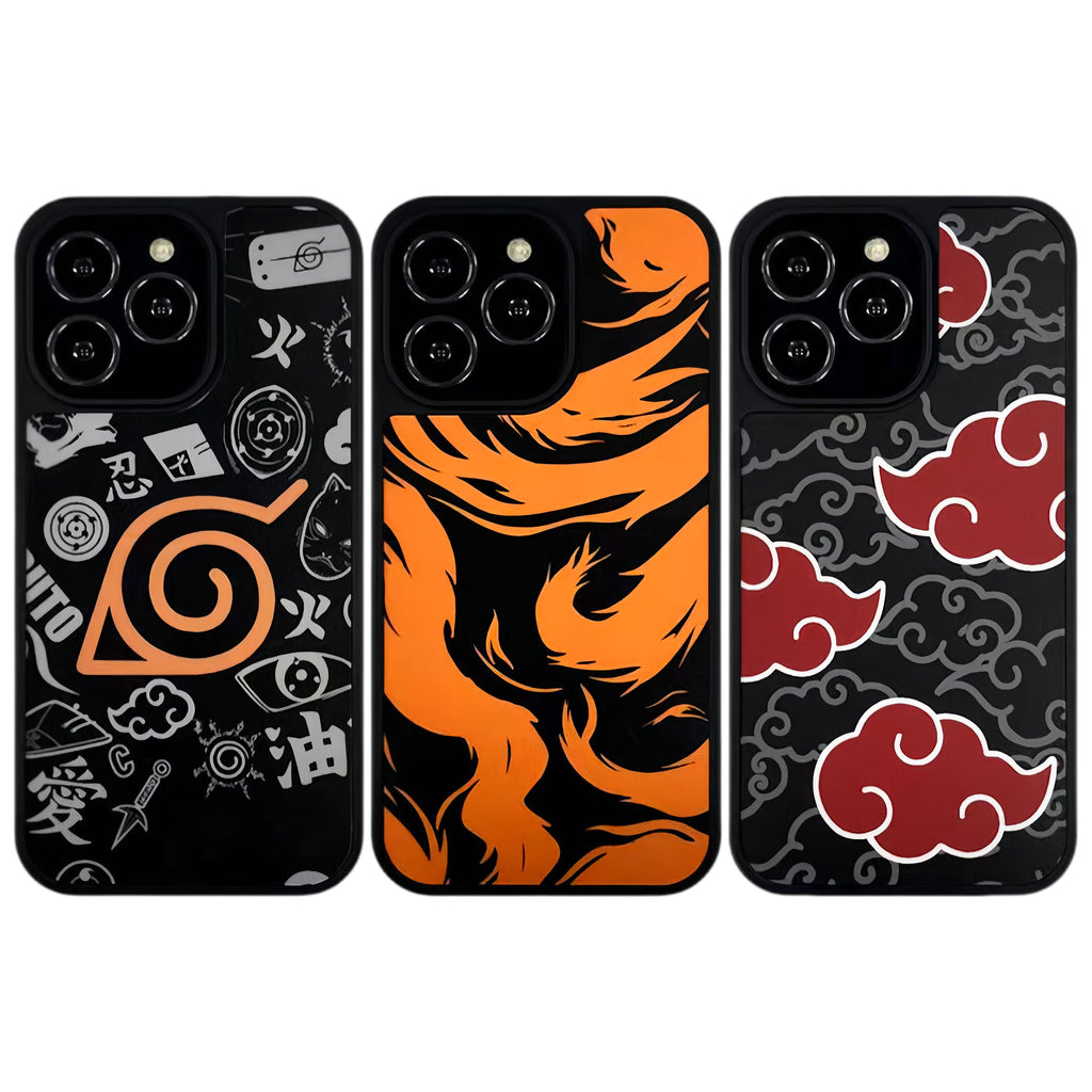 Coque de téléphone antichoc en silicone Kurama/Akatsuki pour iPhone