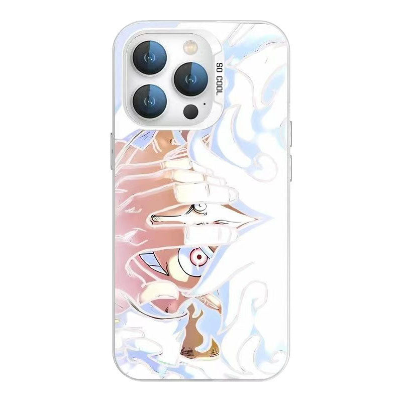 One Piece Luffy Nika Form iPhone Case, Monkey D Luffy Gear 5 Anime Shockproof Phone Cover