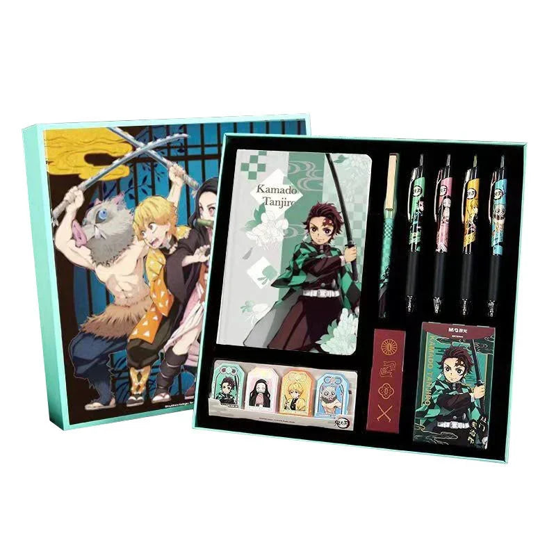 Coffret cadeau papeterie Tanjirou/Nezuko comprenant un stylo à bille et un carnet.
