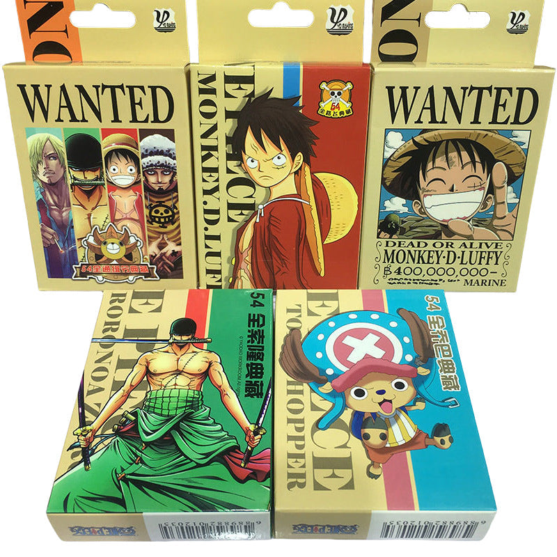 Cartes à jouer Luffy/Zoro/Chopper One Piece mandat d'arrêt
