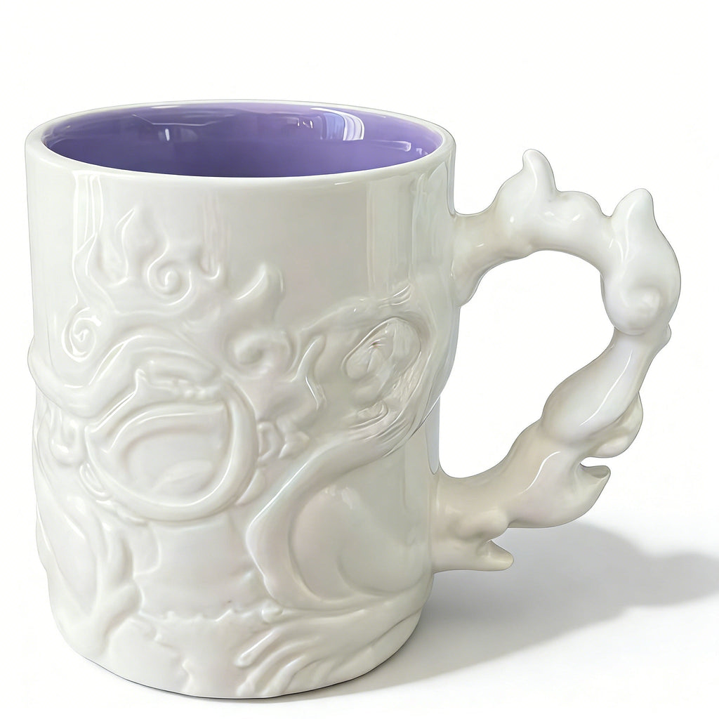 One Piece Luffy Gear 5 Embossed Ceramic Mug - Anime Coffee Cup with 3D Handle