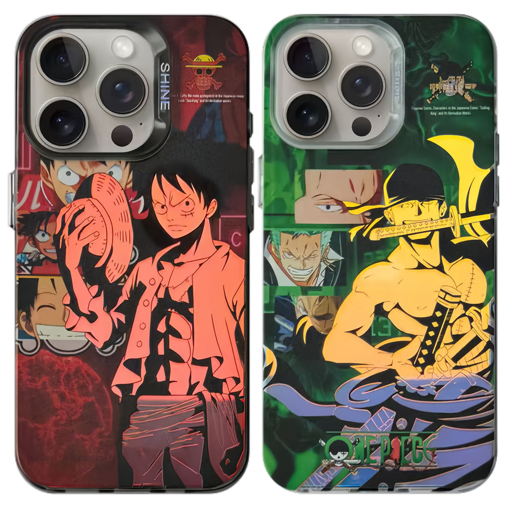 Coque de téléphone Luffy/Zoro en silicone antichoc pour iPhone
