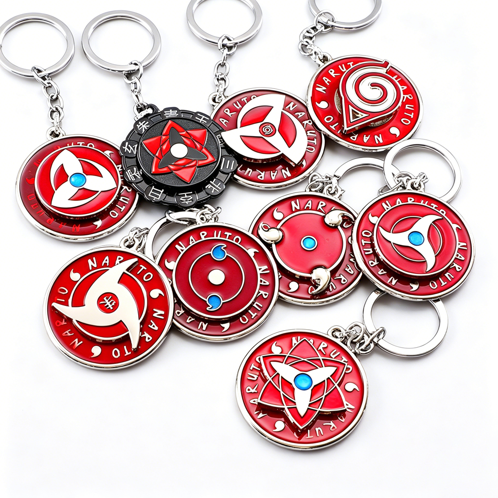 Porte-clés rotatif Sharingan Naruto - Jouet Fidget Spinner Uchiha Anime