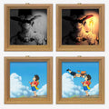 Tableau décoratif lumineux en bois massif Luffy/Ace, petite veilleuse, cadre photo, tableau décoratif.