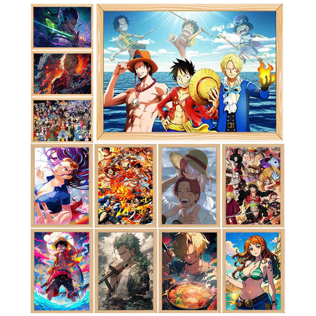 Luffy/Zoro/Sanji peuvent servir de miroirs, de peintures décoratives ou de tableaux lumineux.
